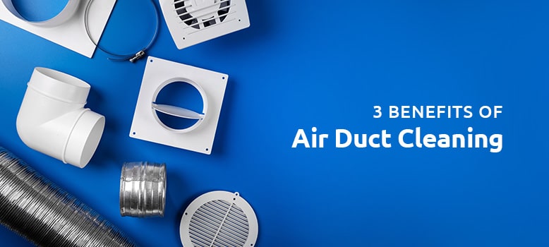 Different pieces of ductwork, including vents and flaps, laid out table with blue background.