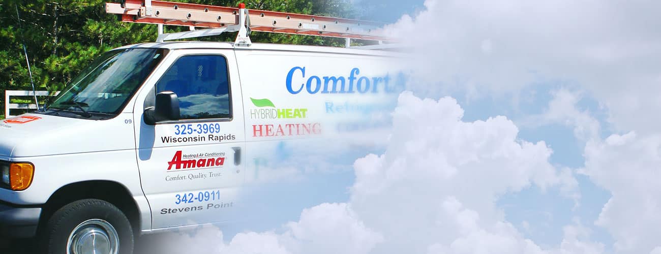 ComfortAire truck pulls up out front of customer’s home.